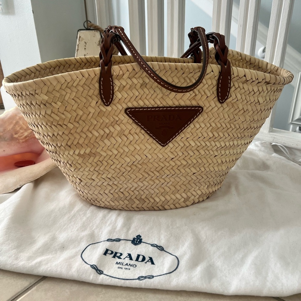 Prada basket tote straw - Picture 4 of 9